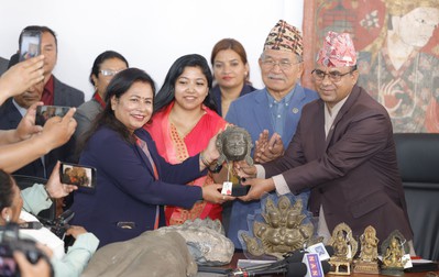 अमेरिका पुर्‍याइएका २१ वटा पुरातात्विक सामग्री नेपाल फिर्ता